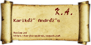 Karikó András névjegykártya