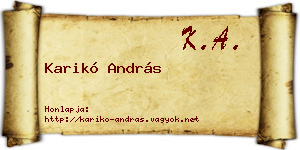 Karikó András névjegykártya